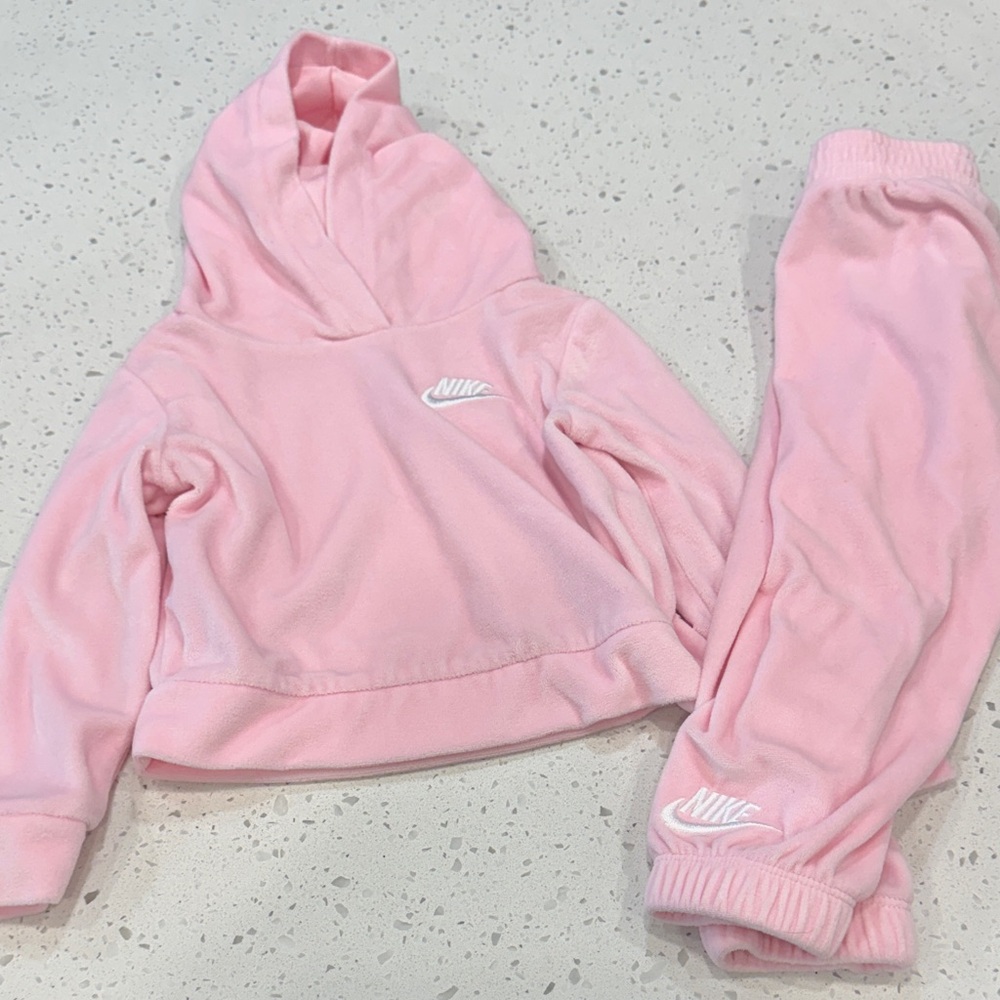 Nike Kids Pink Hooded Sweatshirt & Joggers Set